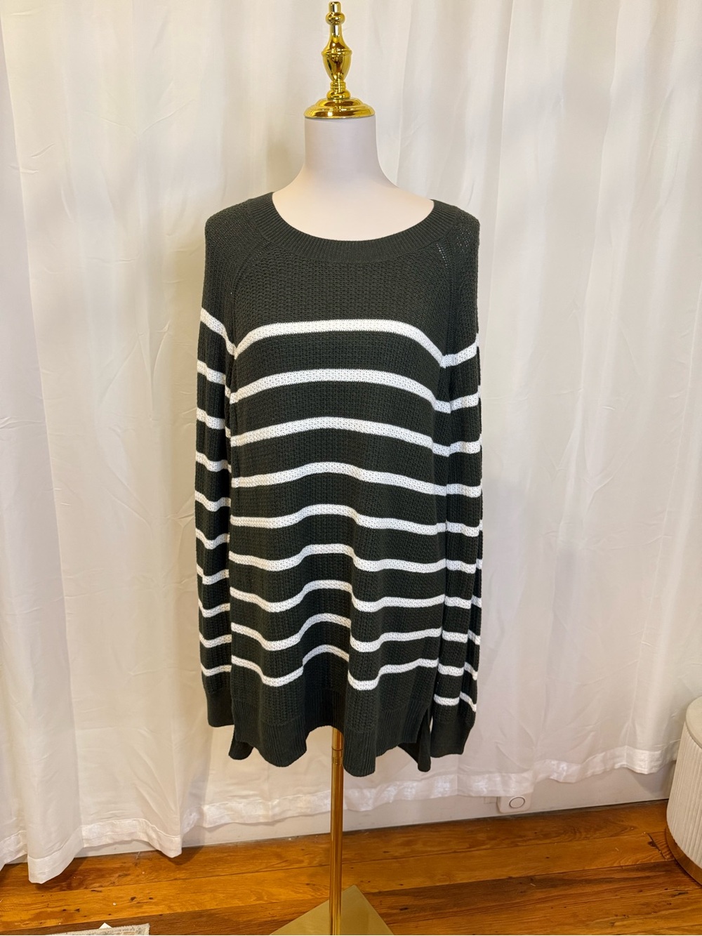 Old Navy Olive Green Ribbed Knit Sweater Dress